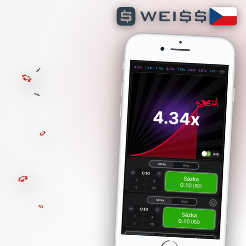 Weiss Casino Aviator – červené letadlo stoupá s rostoucím multiplikátorem crash hry