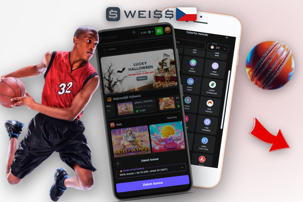 Mobilní kryptopeněženka odesílá USDT přes QR kód pro vklad ve Weiss Casino