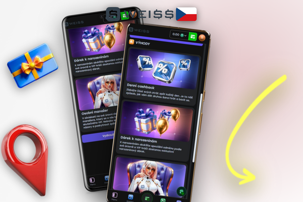 Mobilní formulář vkladu Weiss Casino s předvyplněným promo kódem WEISLUCKY a bonusem 350 %